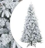 VidaXL Kunst Kerstboom met Geveerde Takken, Sneeuw Bedekt Wit 180 cm