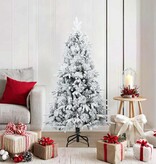 VidaXL Kunst Kerstboom met Geveerde Takken, Sneeuw Bedekt Wit 150 cm