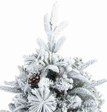 VidaXL Kunst Kerstboom met Geveerde Takken, Sneeuw Bedekt Wit 150 cm