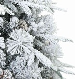 VidaXL Kunst Kerstboom met Geveerde Takken, Sneeuw Bedekt Wit 150 cm