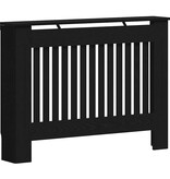 VidaXL Radiatorafdekking Zwart Eiken 112 x 19 x 81,5 cm Bewerkt hout