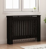 VidaXL Radiatorafdekking Zwart Eiken 112 x 19 x 81,5 cm Bewerkt hout
