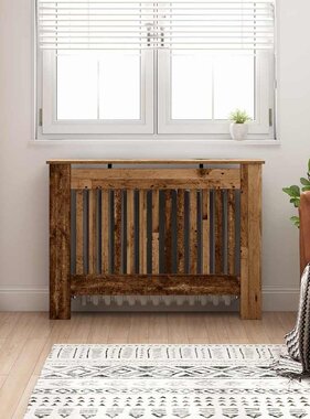 VidaXL Radiatorafdekking Oud Hout 112 x 19 x 81,5 cm Bewerkt hout