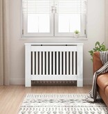 VidaXL Radiatorafdekking Hoogglans wit 112 x 19 x 81,5 cm Bewerkt hout