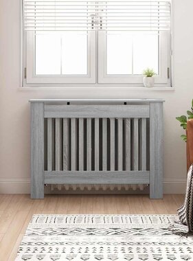 VidaXL Radiatorafdekking Grijs Sonoma 112 x 19 x 81,5 cm Bewerkt hout