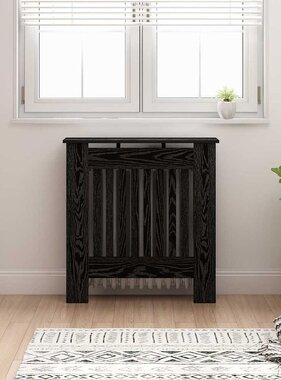 VidaXL Radiatorafdekking Zwart Eiken 78 x 19 x 81,5 cm Bewerkt hout