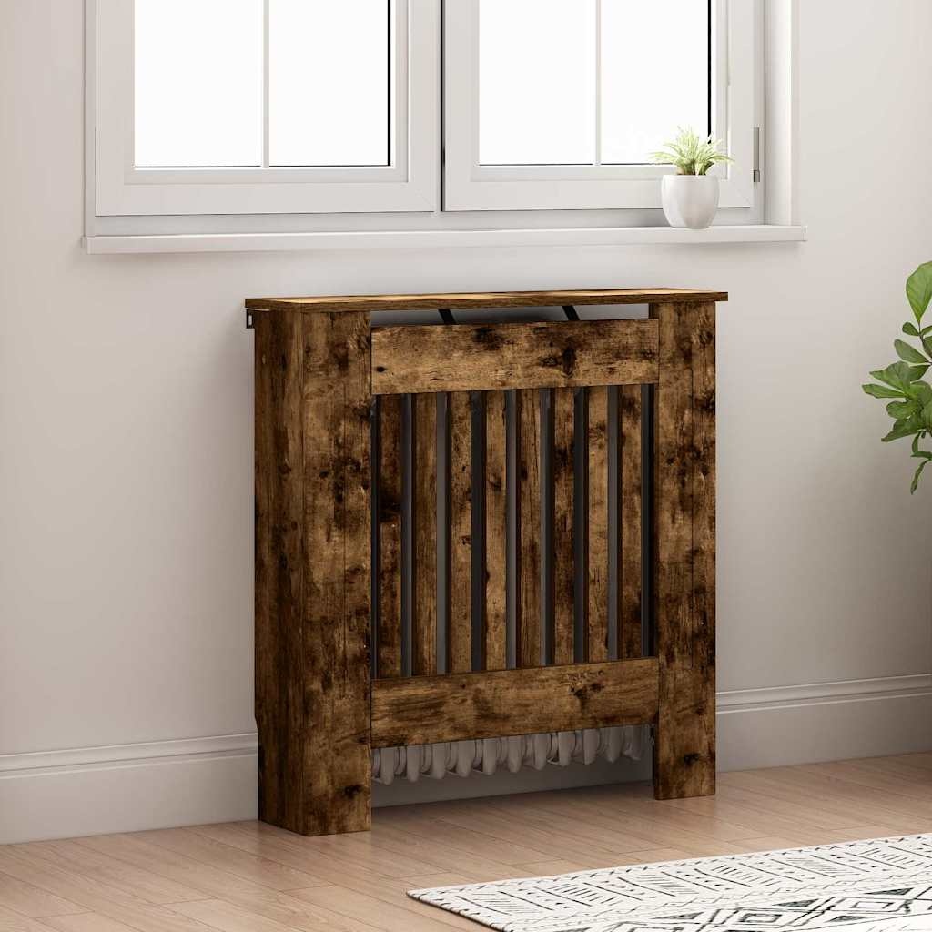 VidaXL Radiatorafdekking Gerookt eiken 78 x 19 x 81,5 cm Bewerkt hout