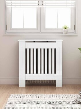 VidaXL Radiatorafdekking Hoogglans wit 78 x 19 x 81,5 cm Bewerkt hout