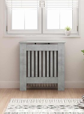 VidaXL Radiatorafdekking Beton Grijs 78 x 19 x 81,5 cm Bewerkt hout