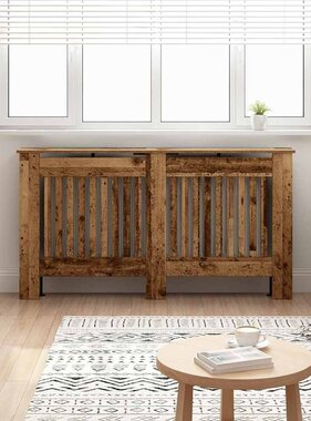 VidaXL Radiatorafdekking Oud Hout 152 x 19 x 81,5 cm Bewerkt hout