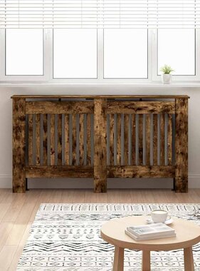 VidaXL Radiatorafdekking Gerookt eiken 152 x 19 x 81,5 cm Bewerkt hout