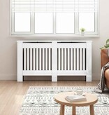 VidaXL Radiatorafdekking Hoogglans wit 152 x 19 x 81,5 cm Bewerkt hout