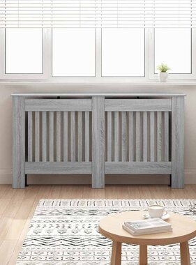 VidaXL Radiatorafdekking Grijs Sonoma 152 x 19 x 81,5 cm Bewerkt hout
