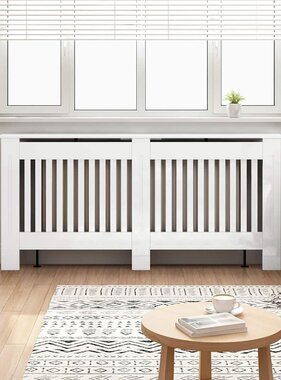 VidaXL Radiatorafdekking Hoogglans wit 172 x 19 x 81,5 cm Bewerkt hout