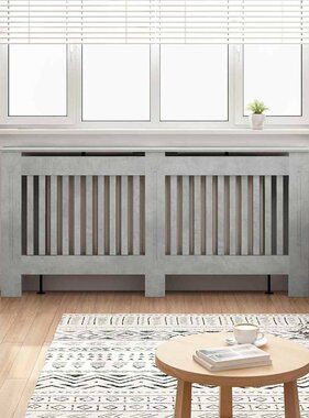 VidaXL Radiatorafdekking Beton Grijs 172 x 19 x 81,5 cm Bewerkt hout