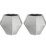 VidaXL Plantenbak 2 pcs Zilver 50 x 50 x 40 cm Gegalvaniseerd staal