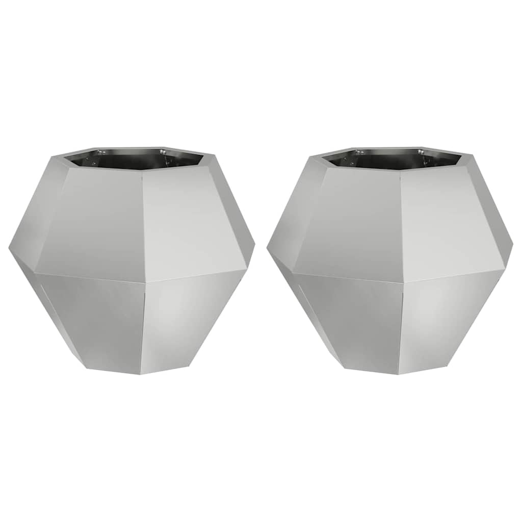 VidaXL Plantenbak 2 pcs Zilver 50 x 50 x 40 cm Gegalvaniseerd staal