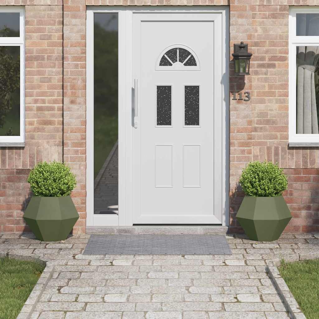 VidaXL Plantenbak 2 pcs Olijf Groen 50 x 50 x 40 cm Staal