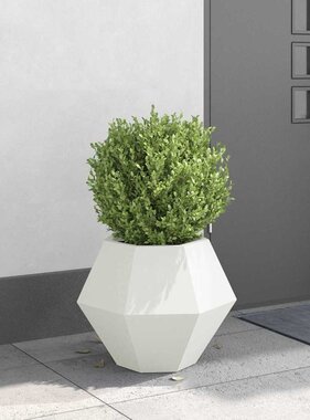 VidaXL Plantenbak Wit 50 x 50 x 40 cm Staal