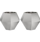 VidaXL Plantenbak 2 pcs Zilver 75 x 75 x 60 cm Roestvrij staal