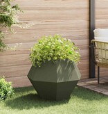 VidaXL Plantenbak 2 pcs Olijf Groen 75 x 75 x 60 cm Staal