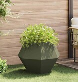 VidaXL Plantenbak Olijf Groen 75 x 75 x 60 cm Staal