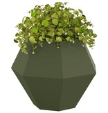 VidaXL Plantenbak Olijf Groen 75 x 75 x 60 cm Staal