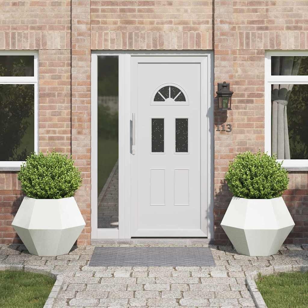 VidaXL Plantenbak 2 pcs Wit 75 x 75 x 60 cm Staal