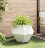 VidaXL Plantenbak 2 pcs Wit 75 x 75 x 60 cm Staal