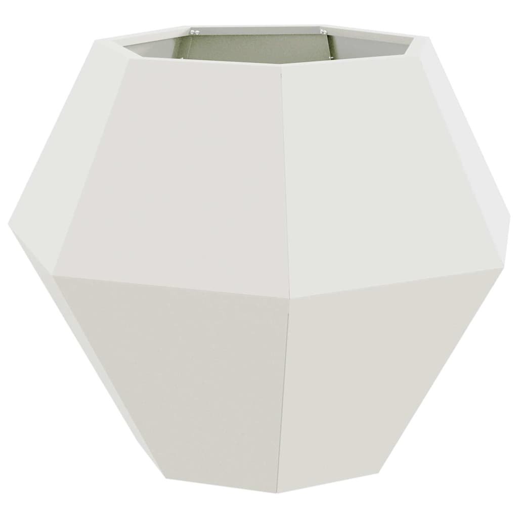 VidaXL Plantenbak 2 pcs Wit 75 x 75 x 60 cm Staal