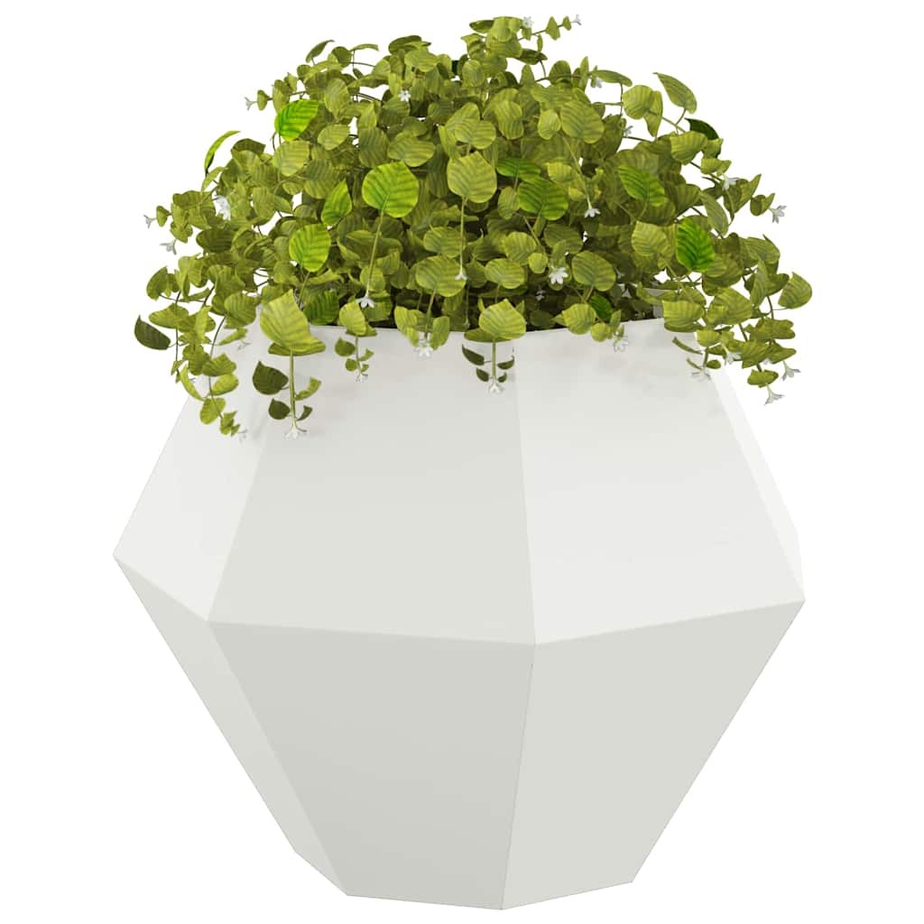 VidaXL Plantenbak Wit 75 x 75 x 60 cm Staal