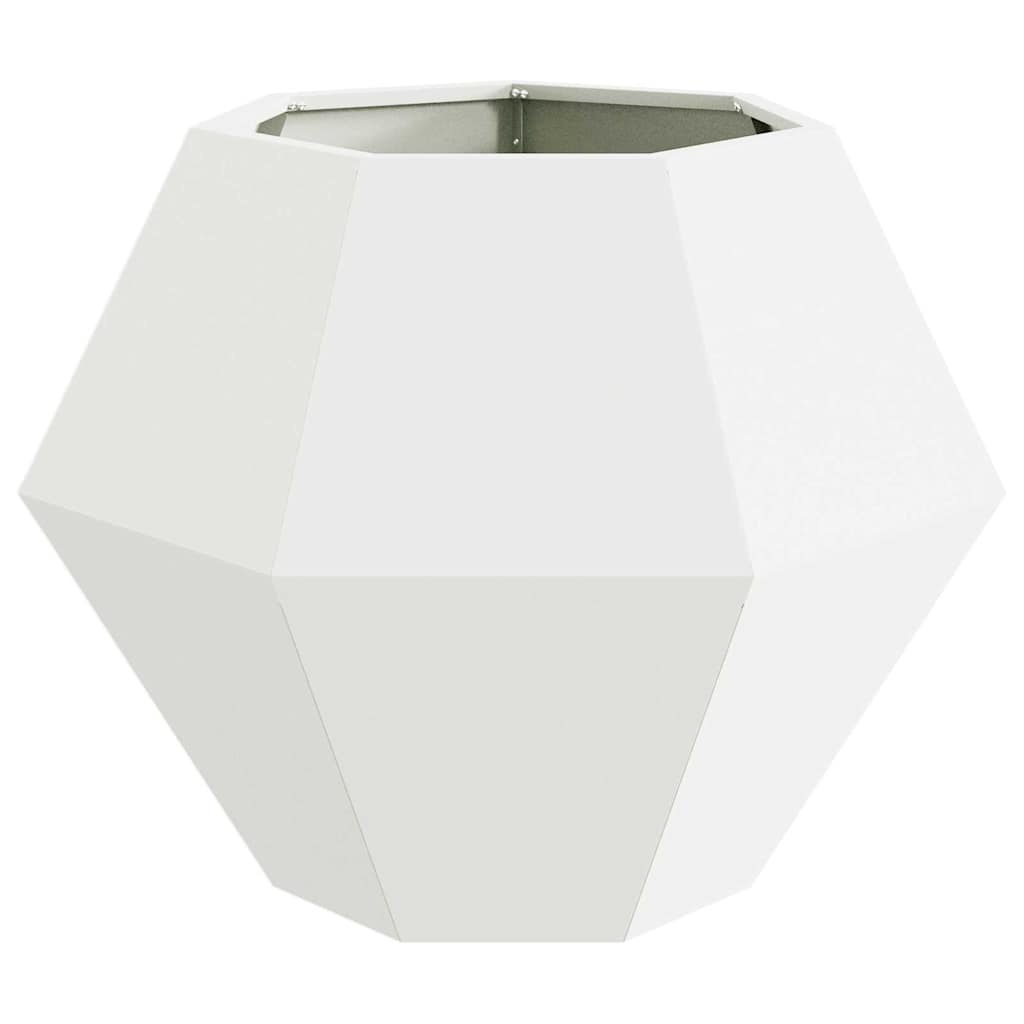 VidaXL Plantenbak Wit 75 x 75 x 60 cm Staal