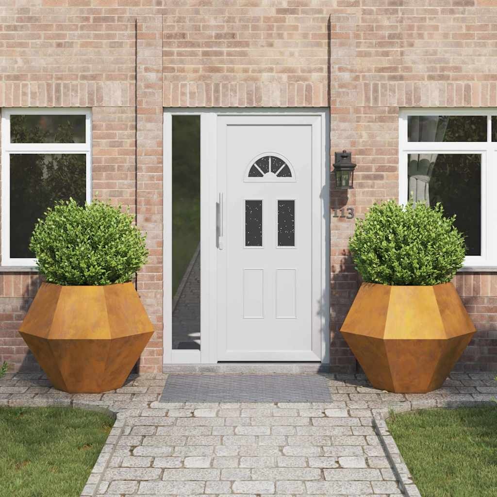 VidaXL Plantenbak 2 pcs Roestig 100 x 100 x 80 cm Cortenstaal
