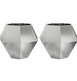 VidaXL Plantenbak 2 pcs Zilver 100 x 100 x 80 cm Gegalvaniseerd staal