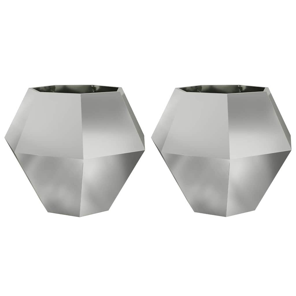VidaXL Plantenbak 2 pcs Zilver 100 x 100 x 80 cm Gegalvaniseerd staal