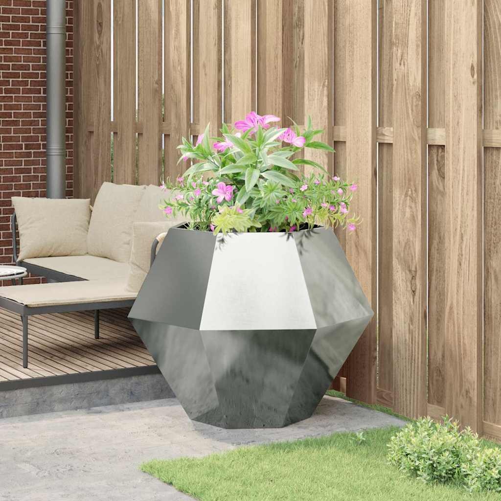 VidaXL Plantenbak Zilver 100 x 100 x 80 cm Gegalvaniseerd staal