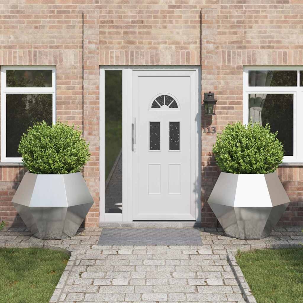 VidaXL Plantenbak 2 pcs Zilver 100 x 100 x 80 cm Roestvrij staal