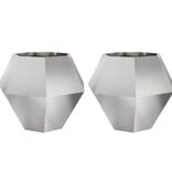 VidaXL Plantenbak 2 pcs Zilver 100 x 100 x 80 cm Roestvrij staal