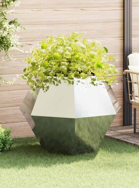 VidaXL Plantenbak Zilver 100 x 100 x 80 cm Roestvrij staal