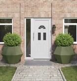 VidaXL Plantenbak 2 pcs Olijf Groen 100 x 100 x 80 cm Staal