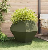 VidaXL Plantenbak 2 pcs Olijf Groen 100 x 100 x 80 cm Staal