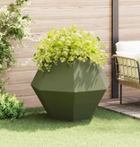 VidaXL Plantenbak Olijf Groen 100 x 100 x 80 cm Staal