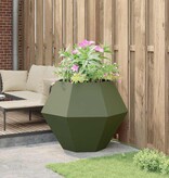 VidaXL Plantenbak Olijf Groen 100 x 100 x 80 cm Staal