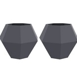 VidaXL Plantenbak 2 pcs Antraciet 100 x 100 x 80 cm Staal