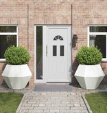 VidaXL Plantenbak 2 pcs Wit 100 x 100 x 80 cm Staal