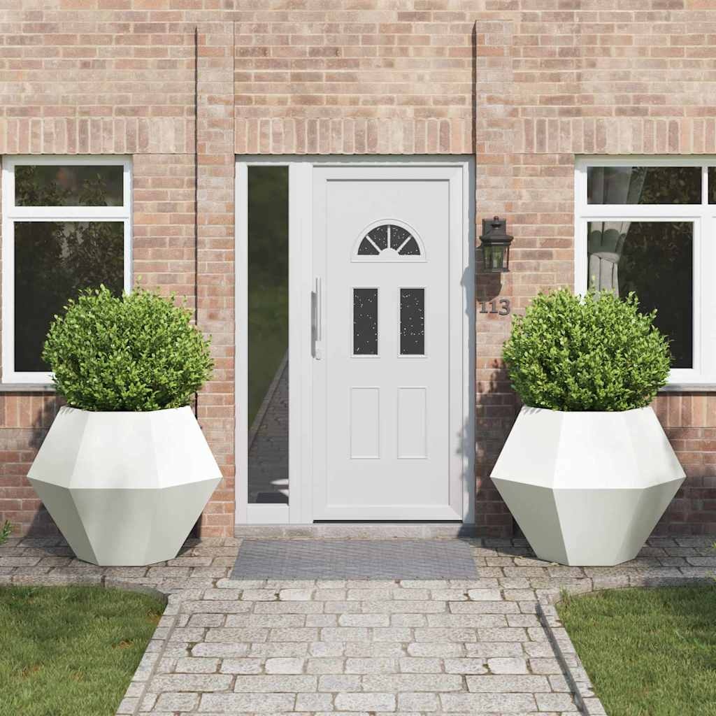 VidaXL Plantenbak 2 pcs Wit 100 x 100 x 80 cm Staal