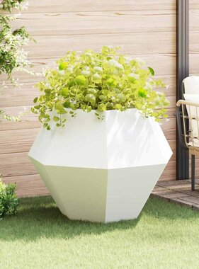 VidaXL Plantenbak Wit 100 x 100 x 80 cm Staal