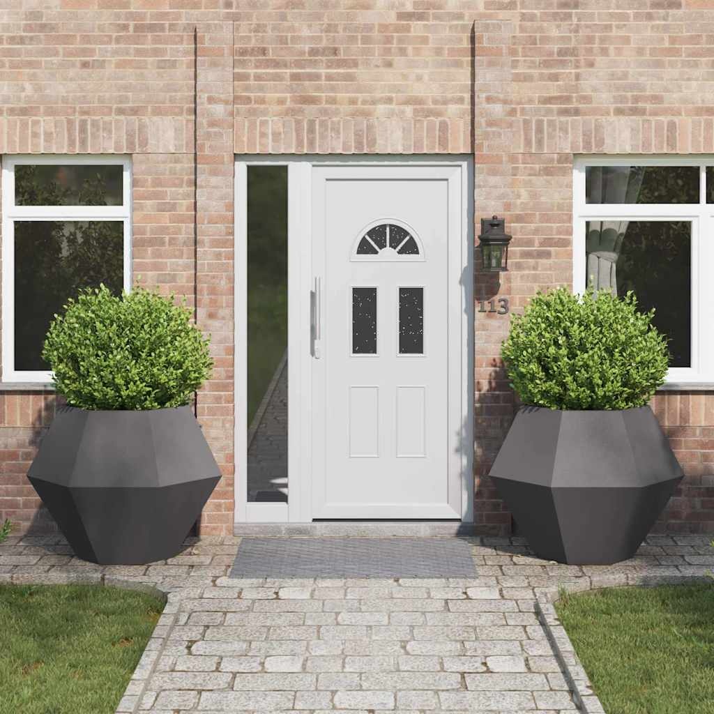 VidaXL Plantenbak 2 pcs Zwart 100 x 100 x 80 cm Staal