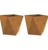 VidaXL Plantenbak 2 pcs Roestig 50 x 50 x 50 cm Cortenstaal