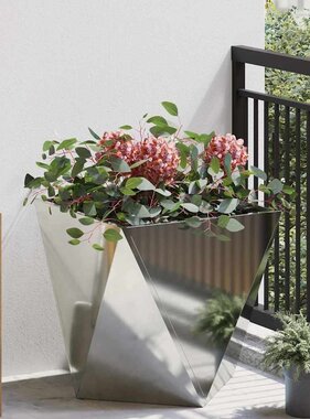 VidaXL Plantenbak Zilver 50 x 50 x 50 cm Gegalvaniseerd staal